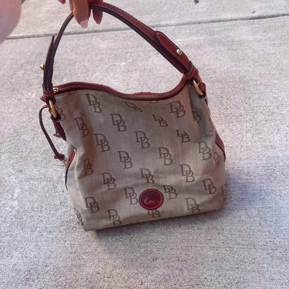 Dooney and Bourke Vintage‎ Monogram Canvas Tassle Shoulder Bag and Wallet Y2K